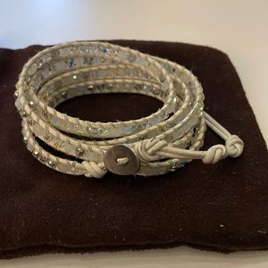 Chan Luu famous wrap leather and crystal bracelet